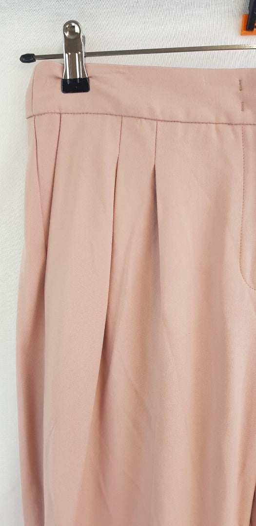 Hallhuber Pleated Front Dusky Pink Trousers Size 10 BNWT