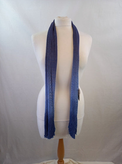 Melissa Warren Scarf Rectangle, Blue Gradient Lettuce Hem Lightweight Shawl