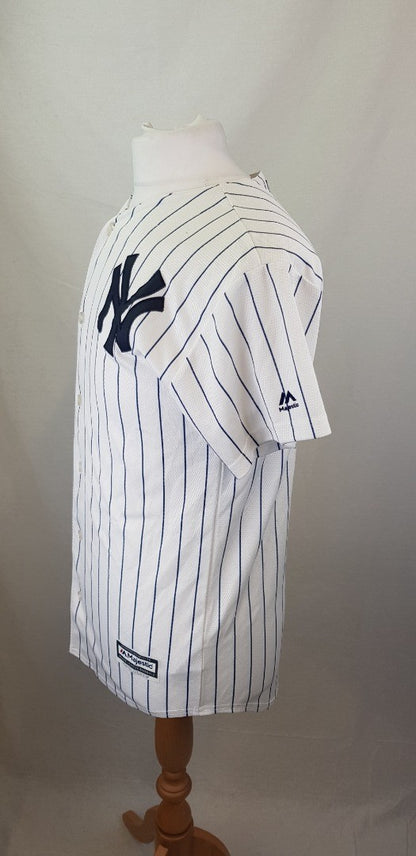 Majestic New York Yankees Jersey in Blue & White Size XL VGC