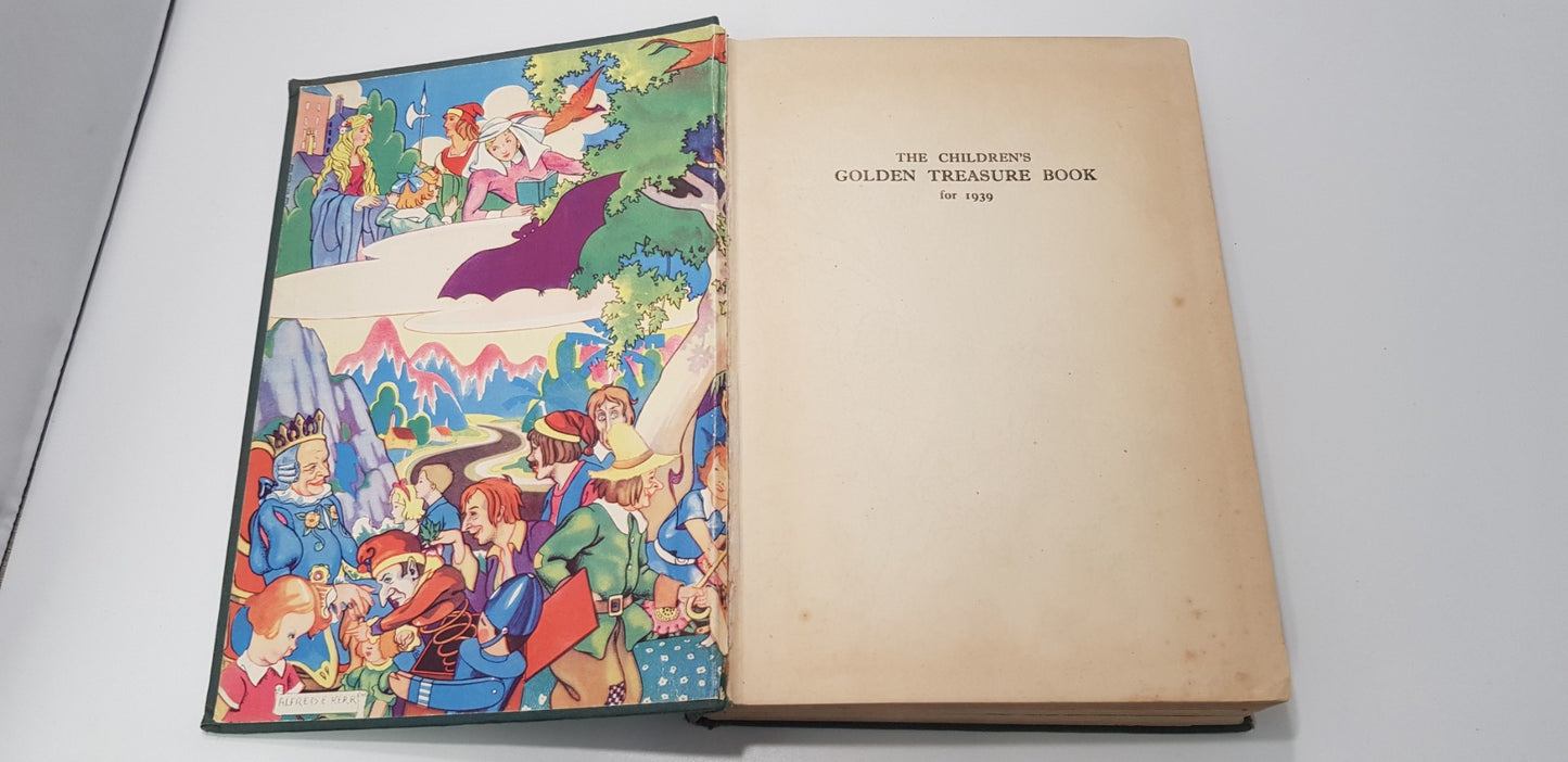 The Children's Golden Treasure Book for 1939 by Odhams Press Ltd GC