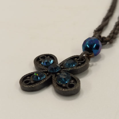 Blue Stone, 4 Petal Choker Pendant