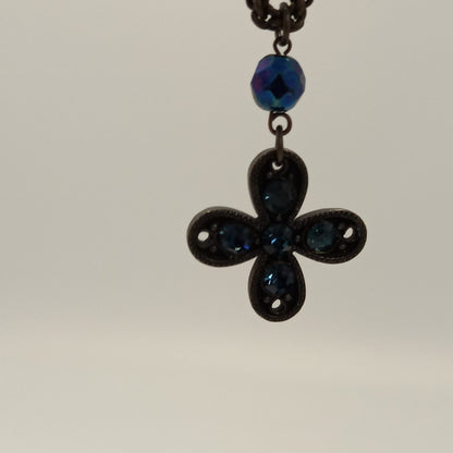 Blue Stone, 4 Petal Choker Pendant