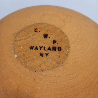 CWP Wayland NY. Hand Turned Wooden Bowl - Vintage - 11" Diameter
