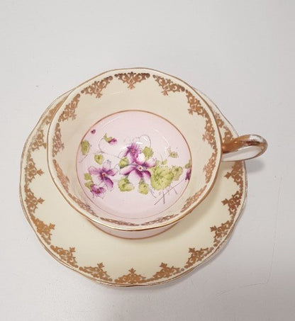 Vintage. Royal Albert Crown Bone China Cup & Saucer with Flowers & Filigree GC