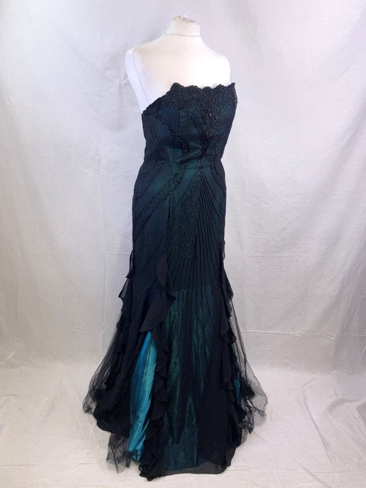 Crystal Breeze Dress Occasion, Black Blue Sequin Fishtail Prom Pageant Ballgown