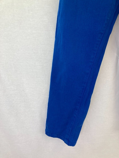 TOAST Jeans Electric Blue, Women's Size 8, Cotton Denim Zip Ankle Trousers