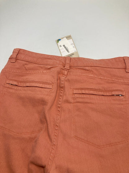 TOAST Jeans Electric Orange, Women's Size 8, Cotton Denim Zip Ankle Trousers