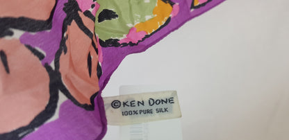 Vintage. 1980s Ken Done 100% Silk Scarf with Koalas Excellent Condition