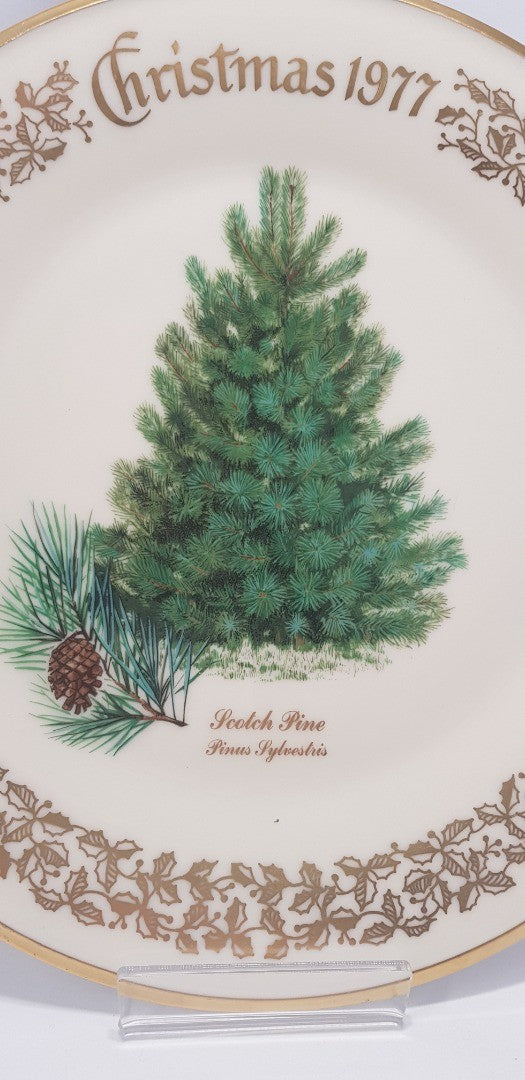 Vintage. Lenon 1977 Christmas Commemorative Scotch Pine Plate 10.5"  VGC