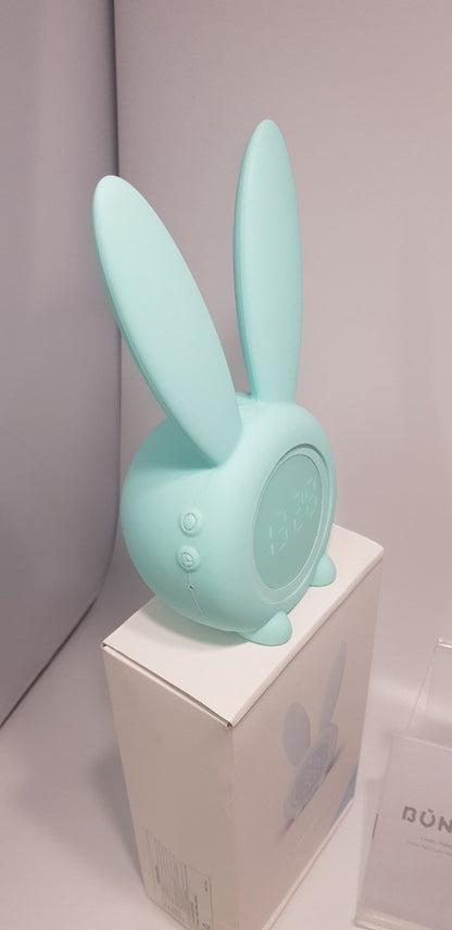 Digital Alarm Clock, Blue Bunny Rabbit Design, LED Wake Up Light with Timer Homealexa - New