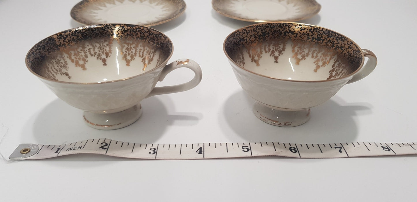 Vintage. Bavaria x2 Cups & Saucers in Black & Gold  VGC