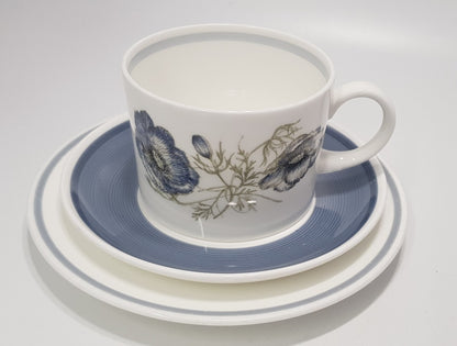 Wedgwood. Susie Cooper Design "Glen Mist" Straight Edge Tea Trio VGC