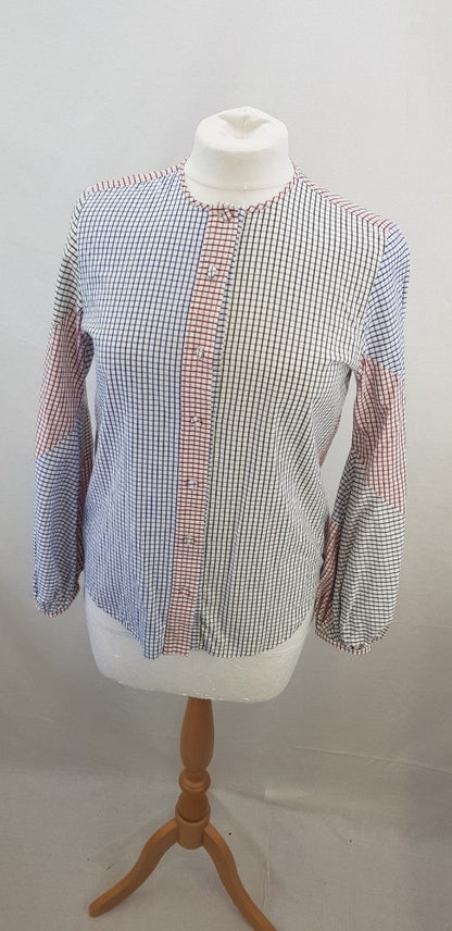 Silvia Tcherassi Red, Blue & Black Check Blouse  Size XS VGC