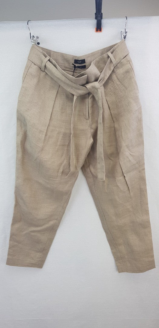 Autograph Natural/Beige Pure Linen Trousers Size 16  BNWT