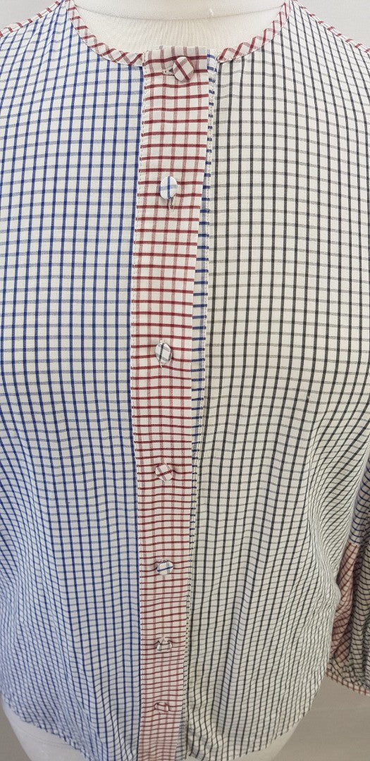 Silvia Tcherassi Red, Blue & Black Check Blouse  Size XS VGC