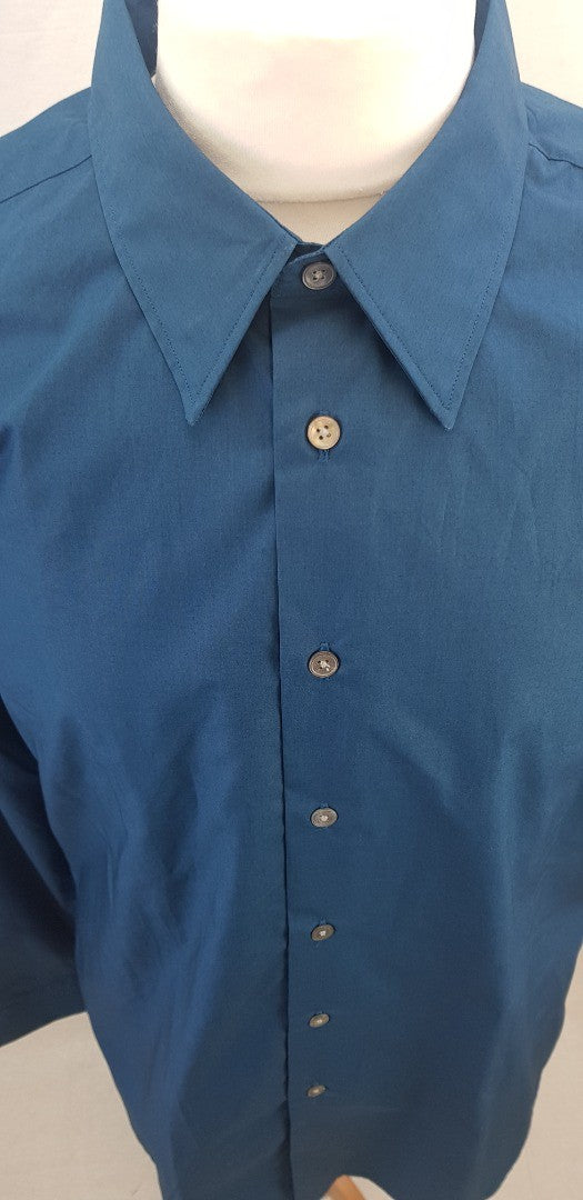 Paul Smith Petrol Blue Shirt Tailored Fit Size XL BNWT