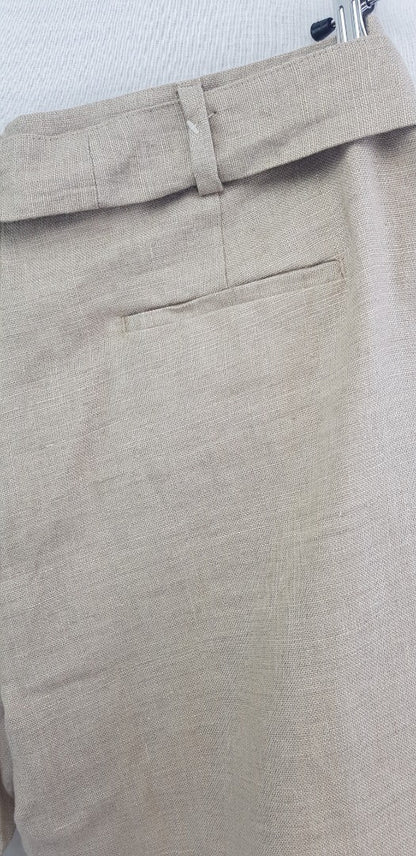 Autograph Natural/Beige Pure Linen Trousers Size 16  BNWT