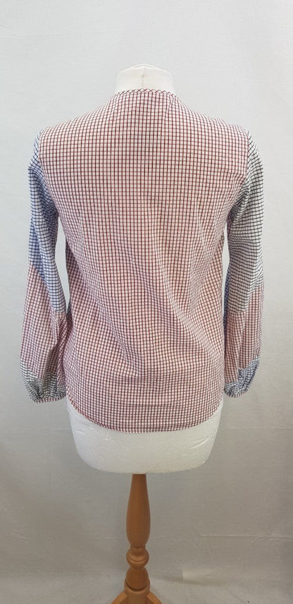 Silvia Tcherassi Red, Blue & Black Check Blouse  Size XS VGC