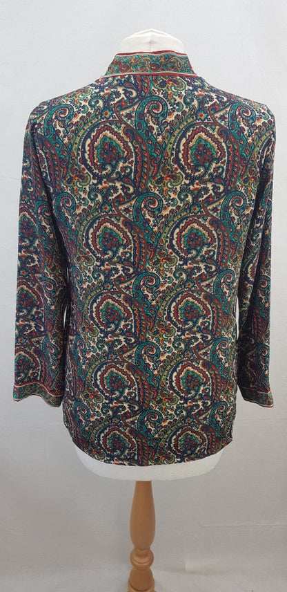 Vintage.  Biba Indian Style Tunic Top Size 36 Red, Green & Blue. VGC