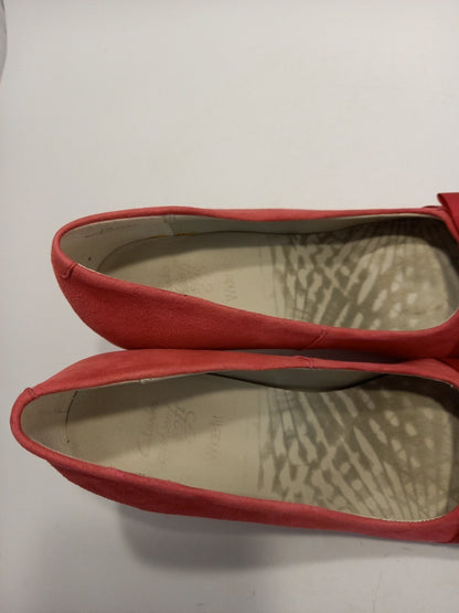 Clarks Heels Wide Fit, Women's Size 3 E, Pink Suede and Red Patent High Heels