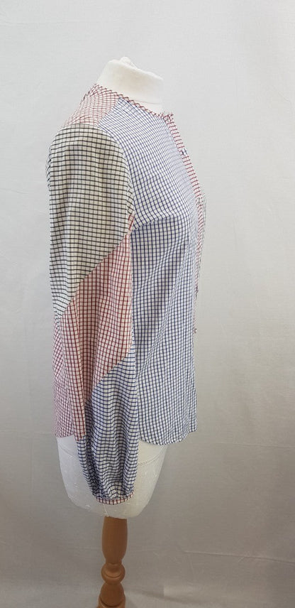 Silvia Tcherassi Red, Blue & Black Check Blouse  Size XS VGC