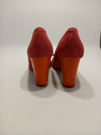 Clarks Heels Wide Fit, Women's Size 3 E, Pink Suede and Red Patent High Heels