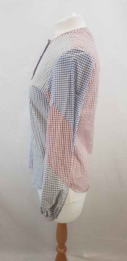 Silvia Tcherassi Red, Blue & Black Check Blouse  Size XS VGC