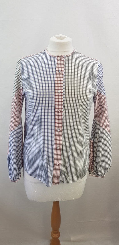 Silvia Tcherassi Red, Blue & Black Check Blouse  Size XS VGC