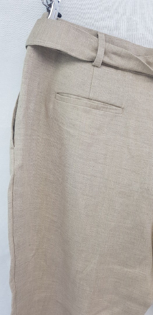 Autograph Natural/Beige Pure Linen Trousers Size 16  BNWT