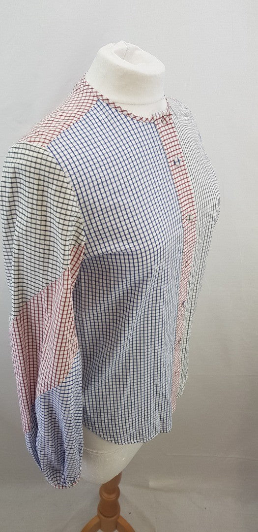 Silvia Tcherassi Red, Blue & Black Check Blouse  Size XS VGC