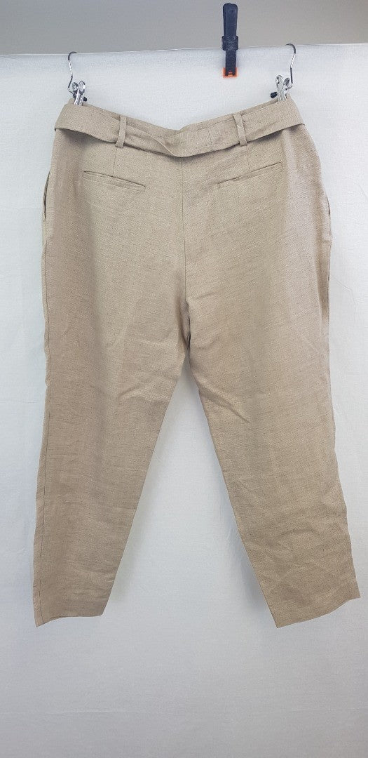 Autograph Natural/Beige Pure Linen Trousers Size 16  BNWT