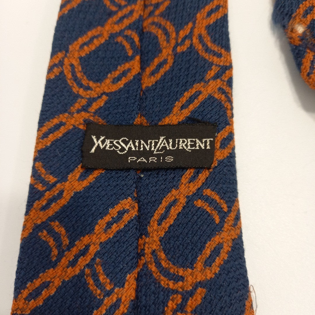 Yves St Laurent Red & Blue Vintage Tie