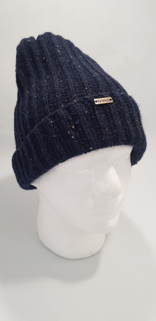 Barbour Lambswool Mix, Navy Bobble/Beanie Hat VGC