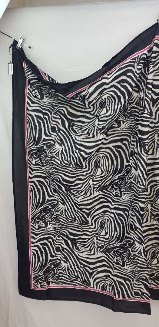 Jim Thompson 100% Cotton Sarong Large Black, White & Pink BNWT