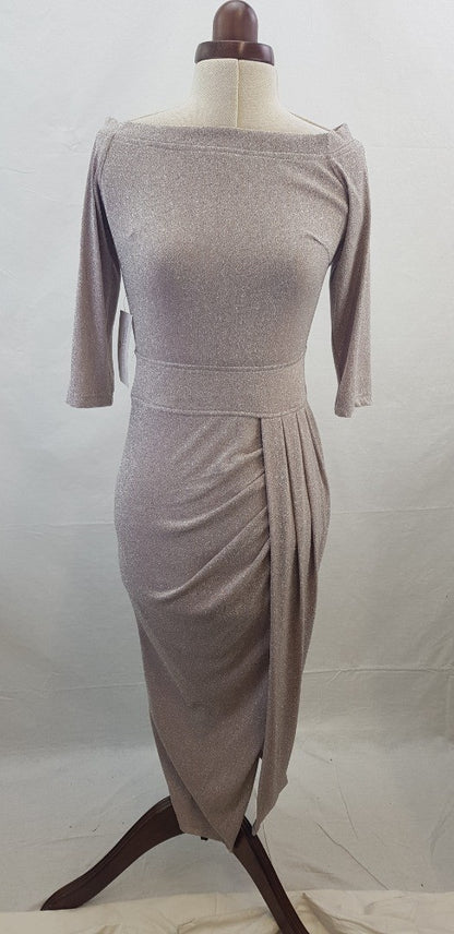 Mulberry Satin Dress Size 8 Multicolour Lizzard Design VGC