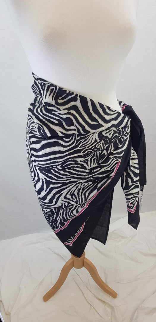 Jim Thompson 100% Cotton Sarong Large Black, White & Pink BNWT