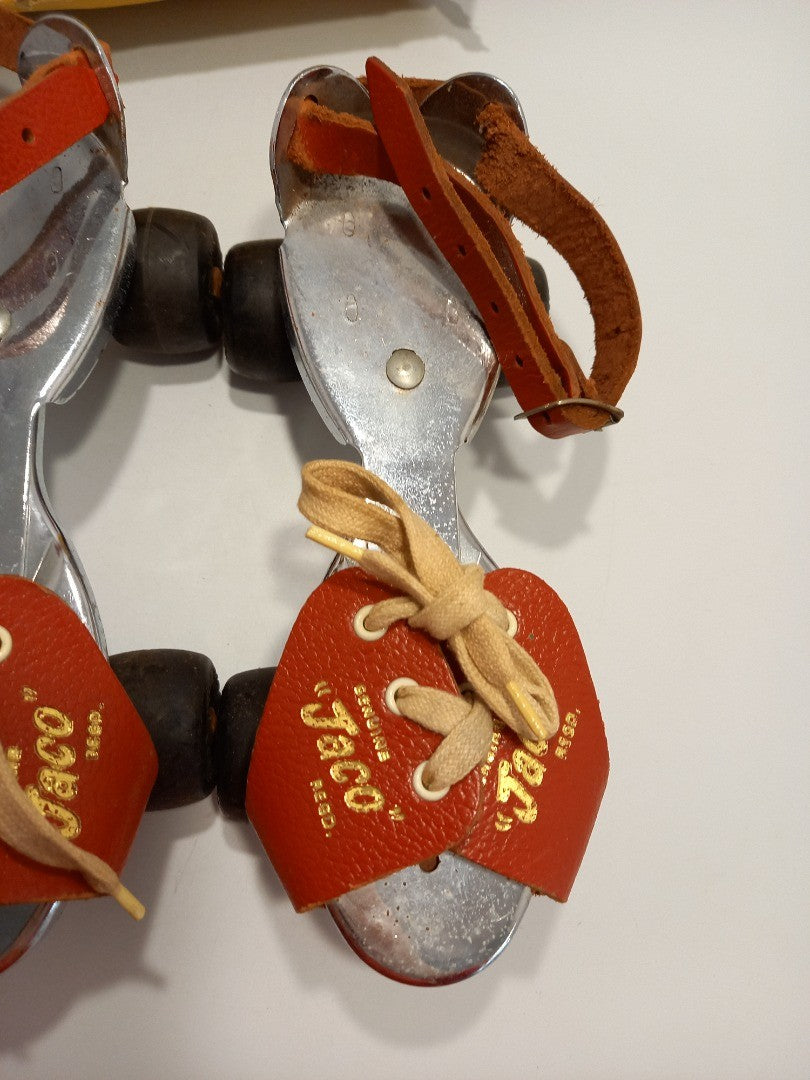 Jaco Roller Skates Vintage, Adjustable Tie Slip On Over Shoe Outdoor Skating Toy