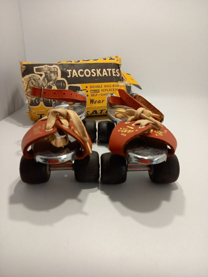 Jaco Roller Skates Vintage, Adjustable Tie Slip On Over Shoe Outdoor Skating Toy