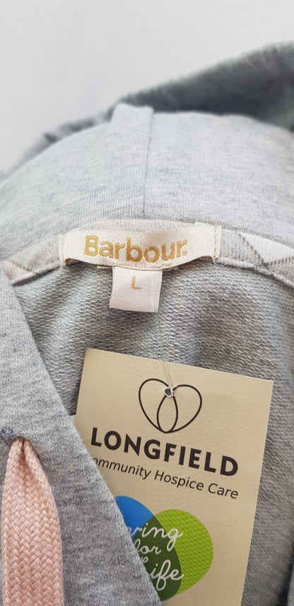 Barbour Grey Marl Hoodie Size L VGC