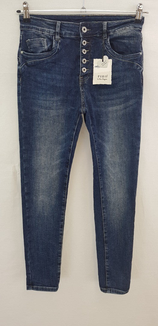 PIro Dark Blue Stretchy Jeans Size S (UK10/12)  BNWT