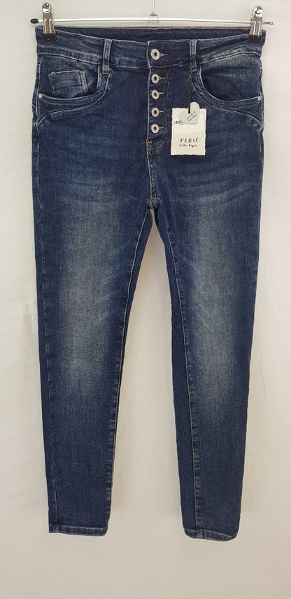 PIro Dark Blue Stretchy Jeans Size S (UK10/12)  BNWT