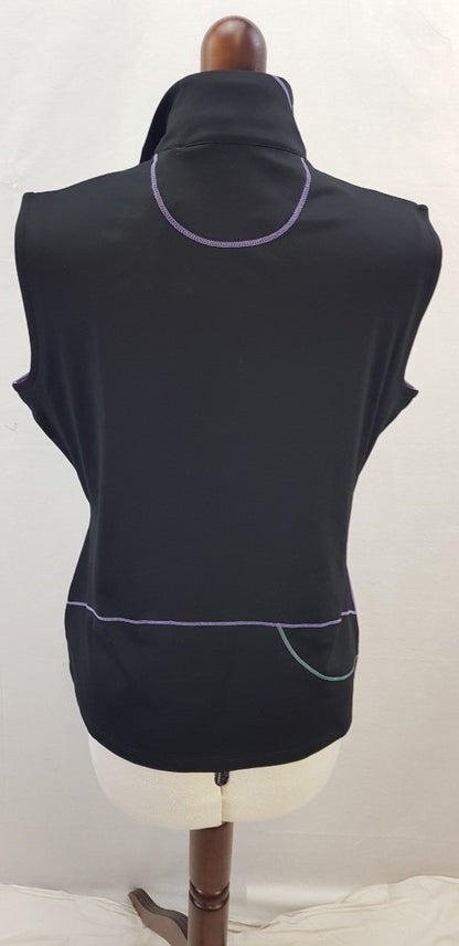 Annika (Cutter & Buck) Black & Purple Sports Top Size L BNWT