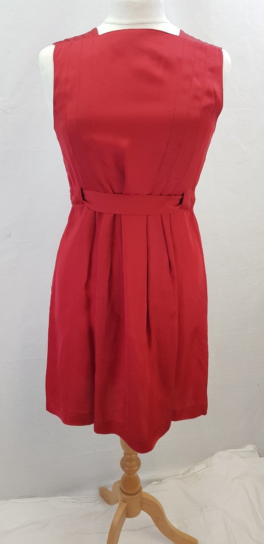 Theory Red Dress Silk Mix Size 8 VGC