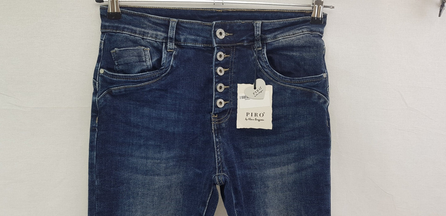 PIro Dark Blue Stretchy Jeans Size S (UK10/12)  BNWT