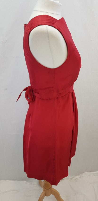 Theory Red Dress Silk Mix Size 8 VGC