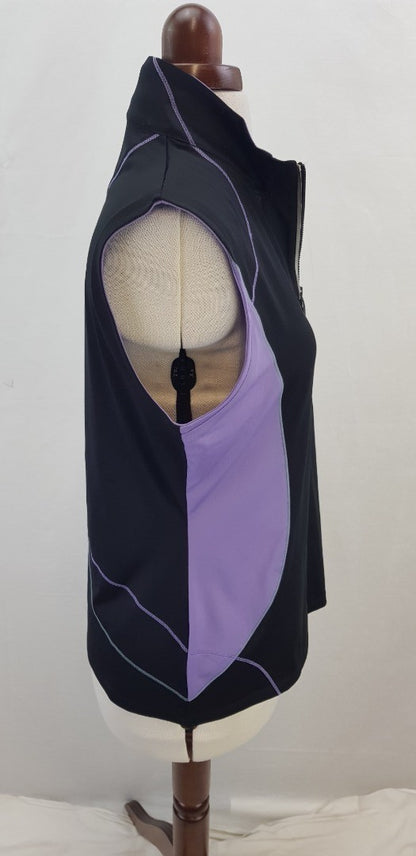 Annika (Cutter & Buck) Black & Purple Sports Top Size L BNWT