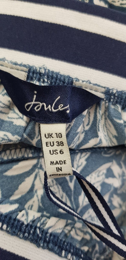 Joules Eila Blue & White Pleated Skirt Size 10 BNWT