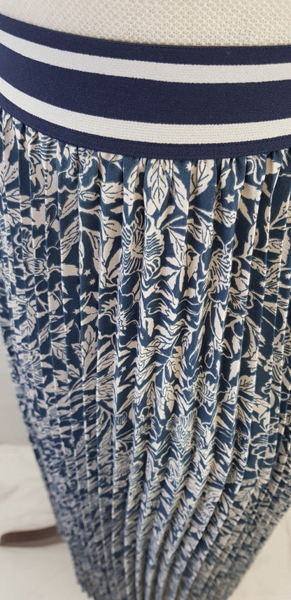 Joules Eila Blue & White Pleated Skirt Size 10 BNWT