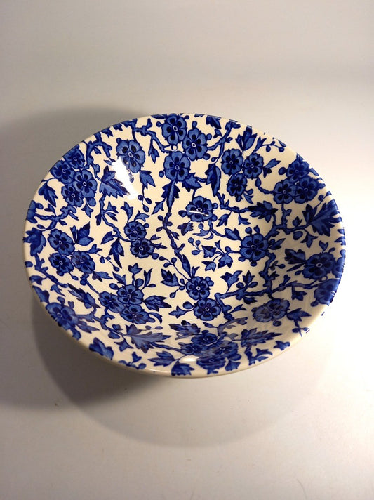 Burleigh Ware Arden Bowl, Blue and White Floral Vintage Round Cereal / Soup