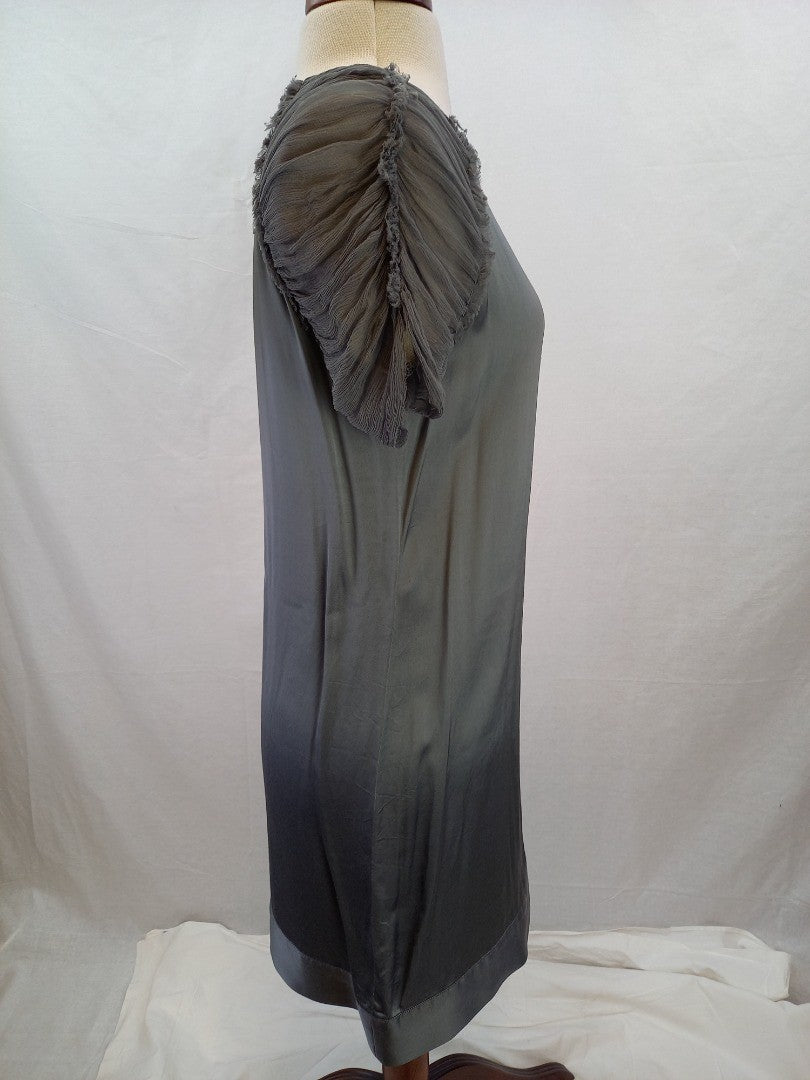 Alexander McQueen McQ Grey Satin Shift Dress - Size Small